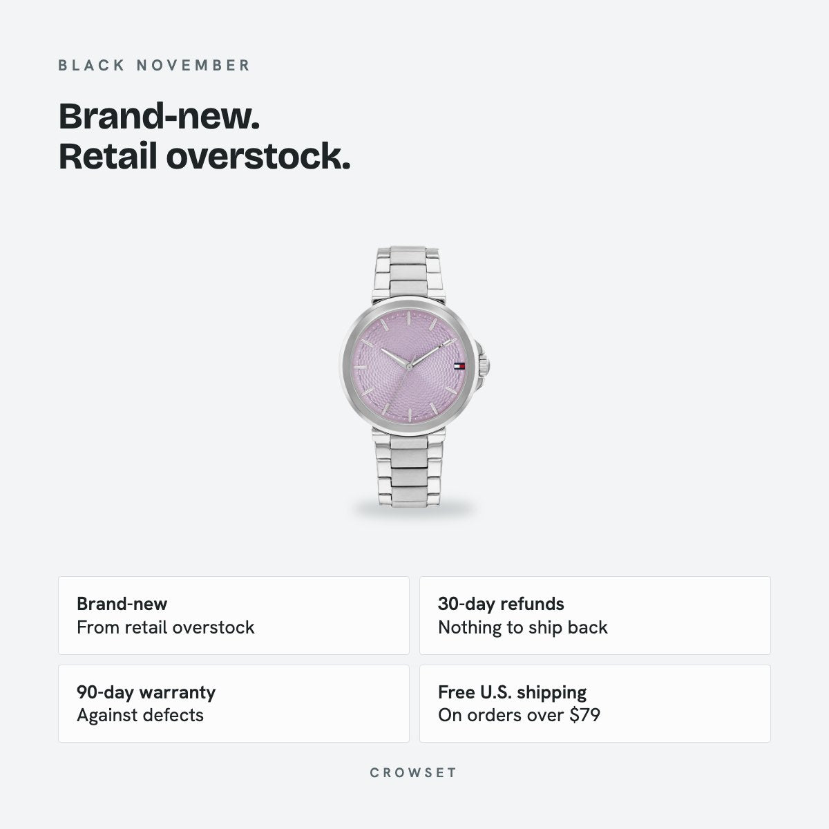 Women's 34mm Lilac Dial Watch, details