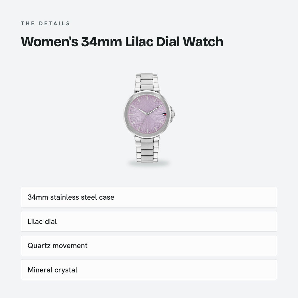 Women's 34mm Lilac Dial Watch, details