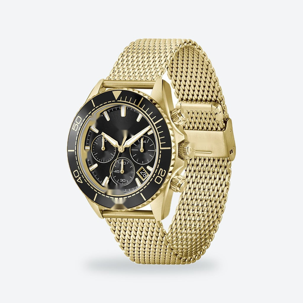 Men's 44mm Black Dial Chronograph Watch, view 4