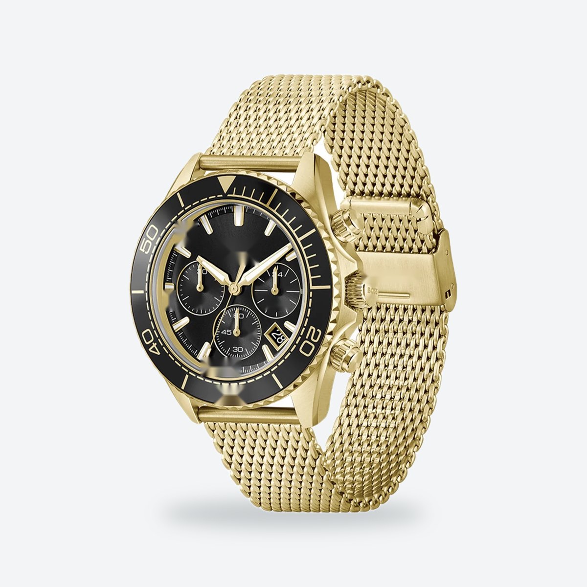 Men's 44mm Black Dial Chronograph Watch, view 4