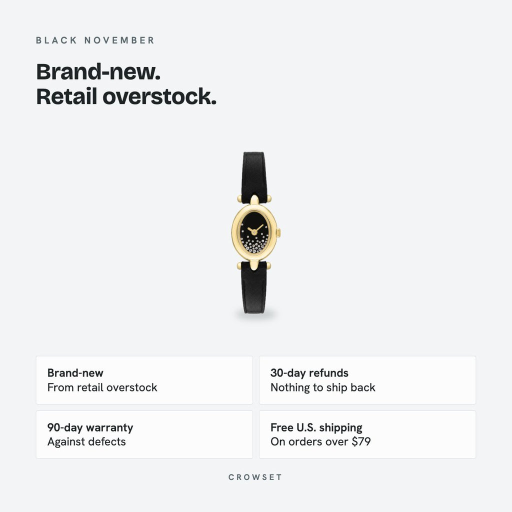 Women's 18x22.5mm Black Dial Watch, details