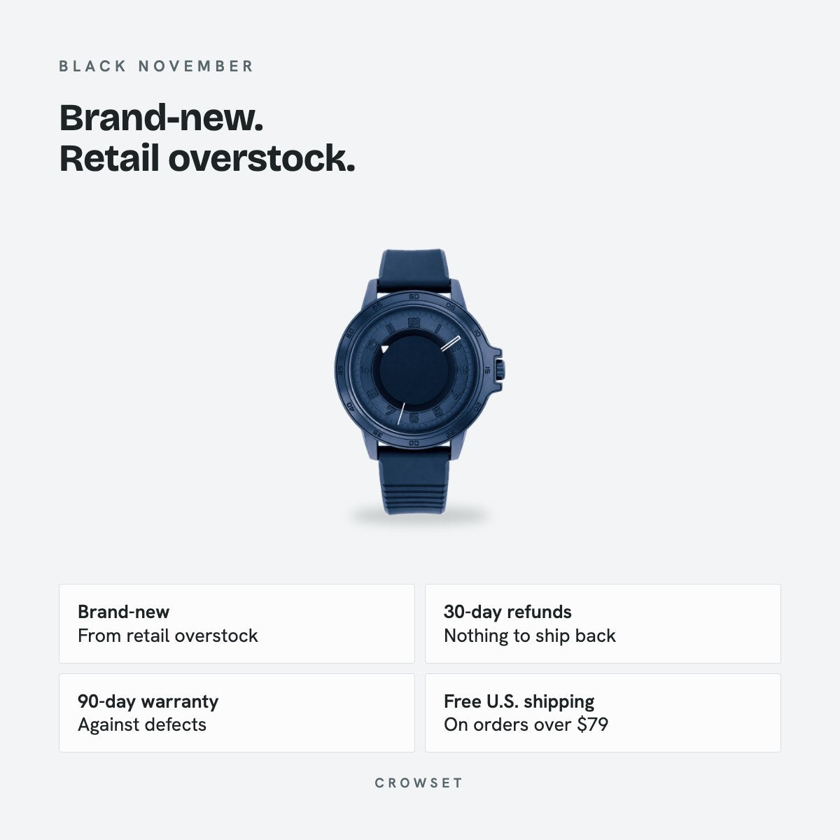 Men's 44mm Blue Dial Watch, Rubber Strap, details
