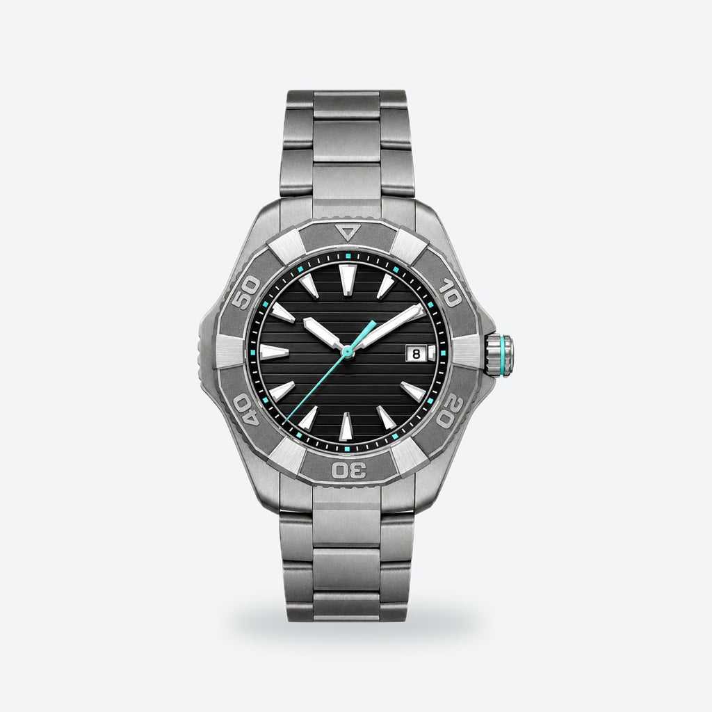 Men's 40mm Black Dial Watch, Black dial / Grey