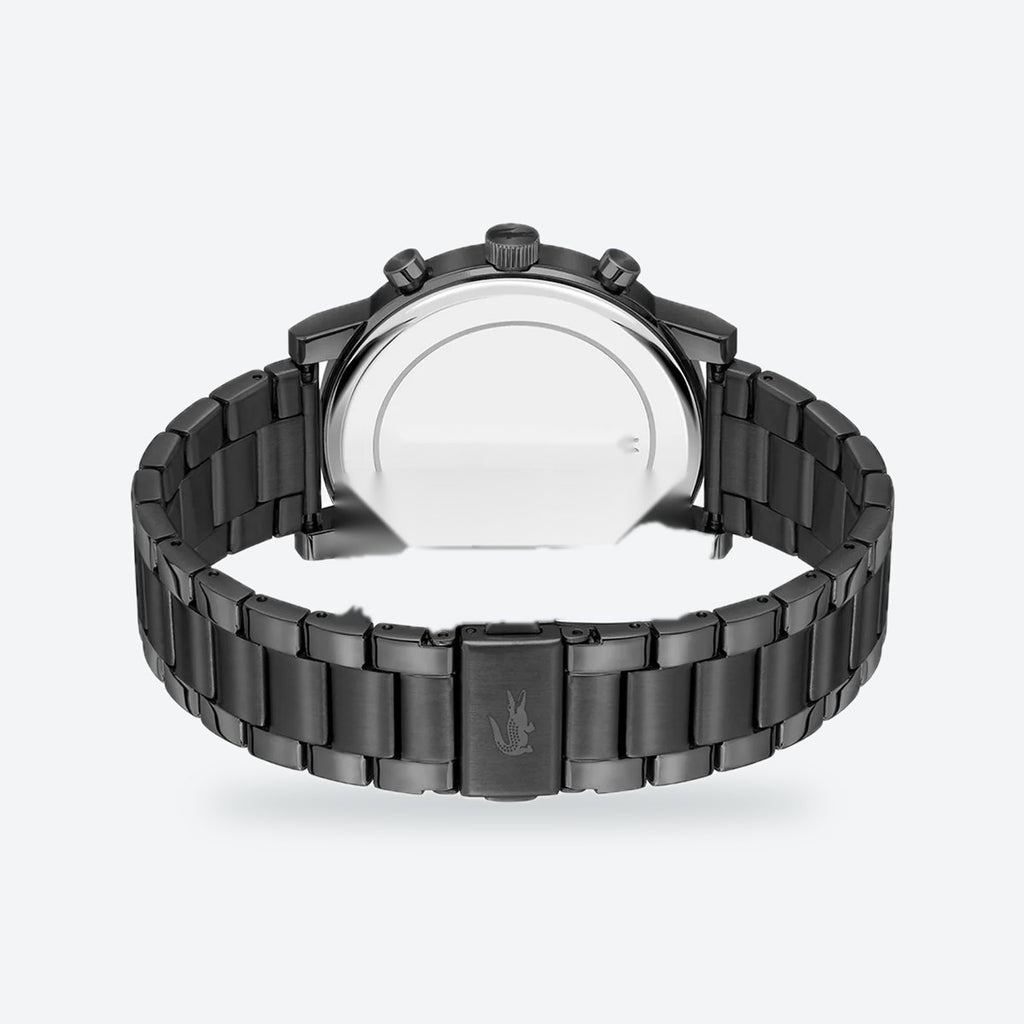 Men's 44mm Black Dial Watch, Steel Bracelet, view 5