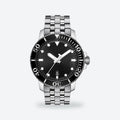 Men's 43mm Automatic Dive Watch, Ceramic Bezel, Black Dial, Black dial