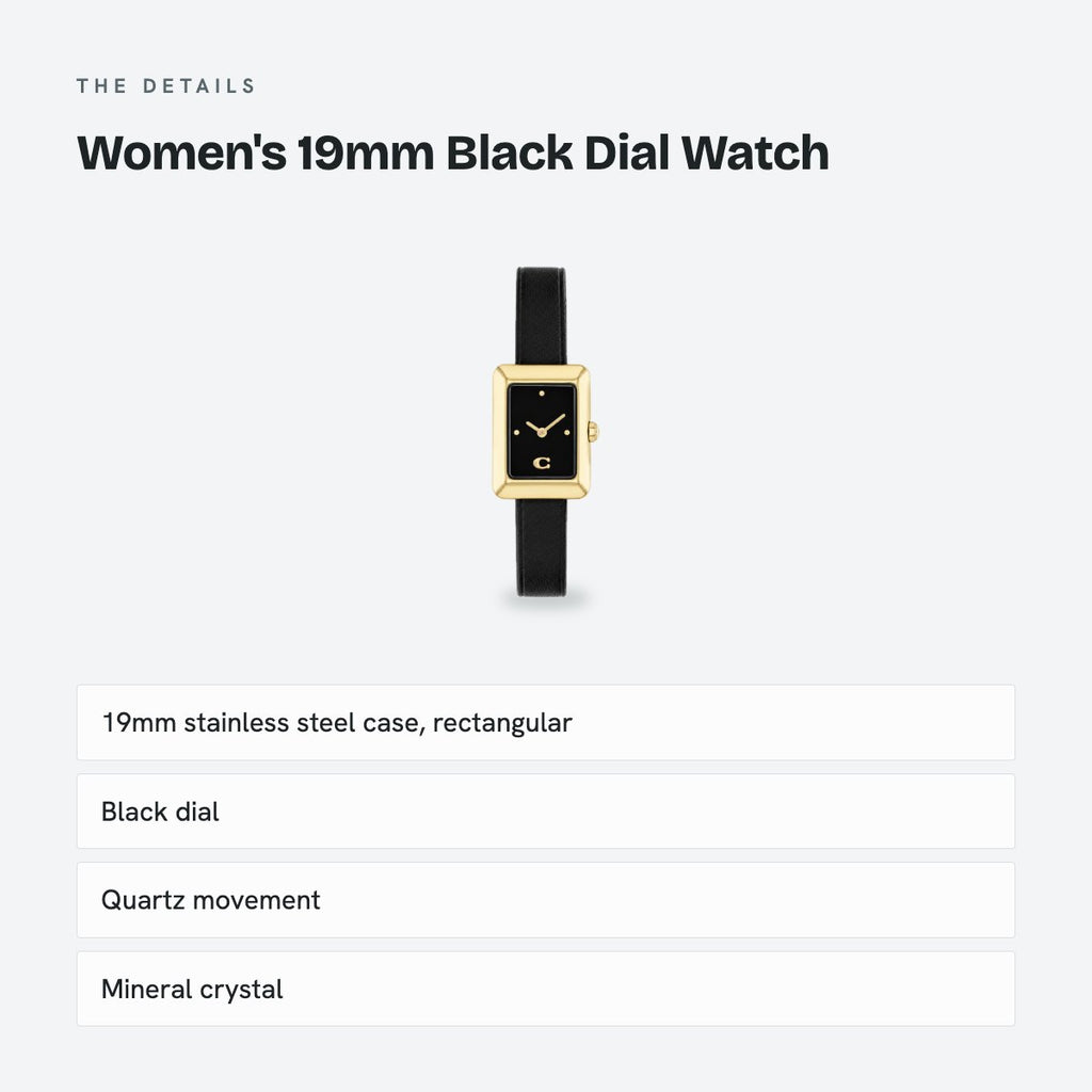 Women's 19mm Black Dial Watch, details