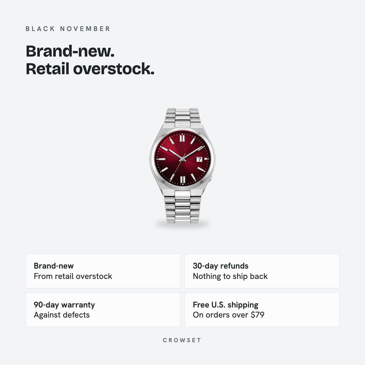 Men's 40mm Red Dial Automatic Watch, details