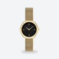 Women's 28mm Black Dial Watch, Black dial / Gold-tone