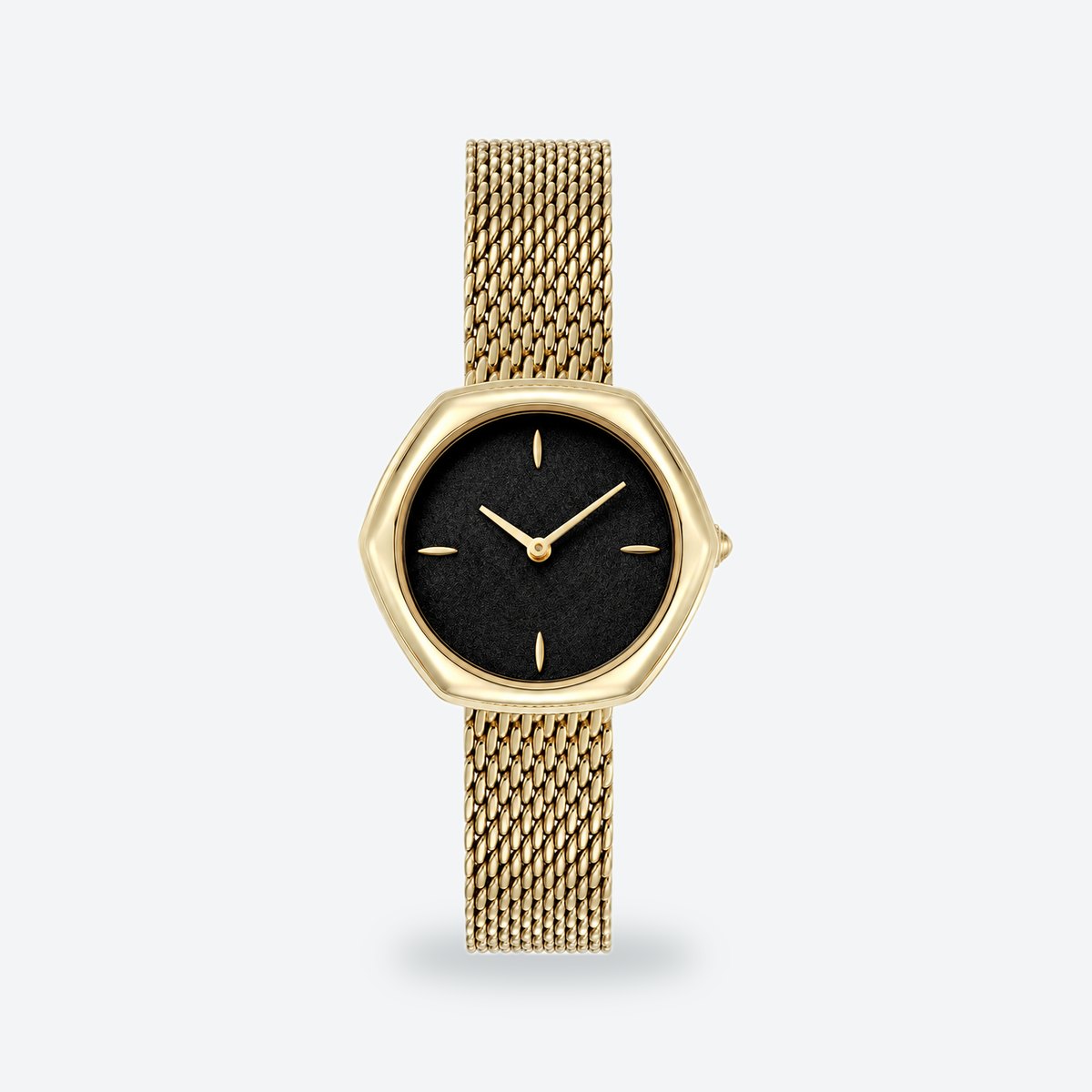 Women's 28mm Black Dial Watch, Black dial / Gold-tone