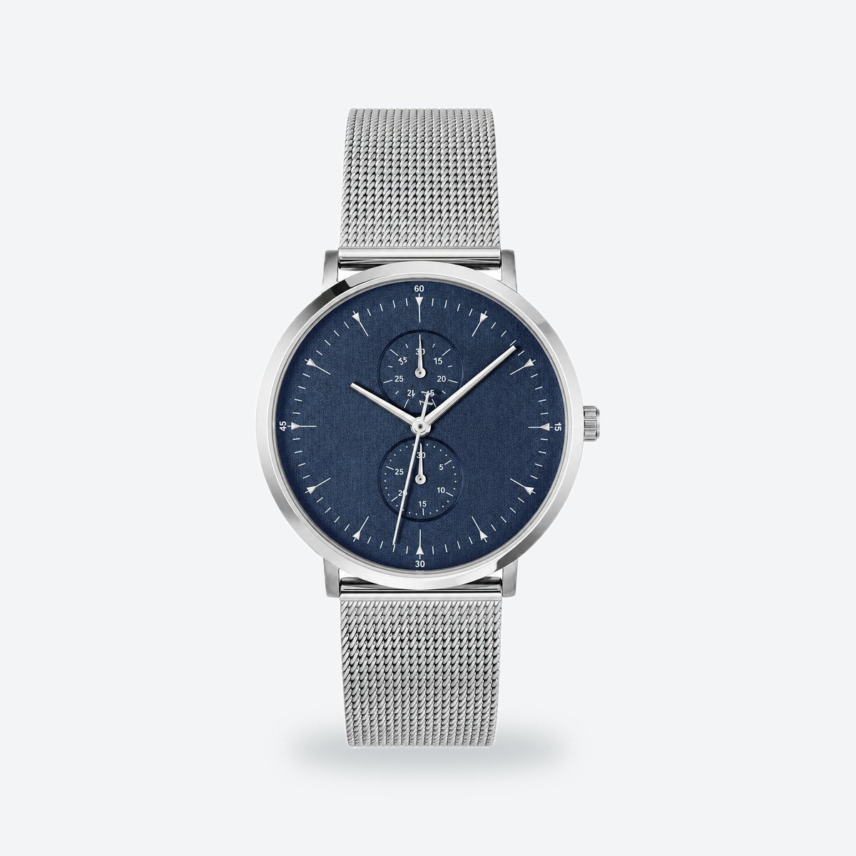 Men's 40mm Green Dial Watch, Steel Bracelet, Blue dial / Silver-tone