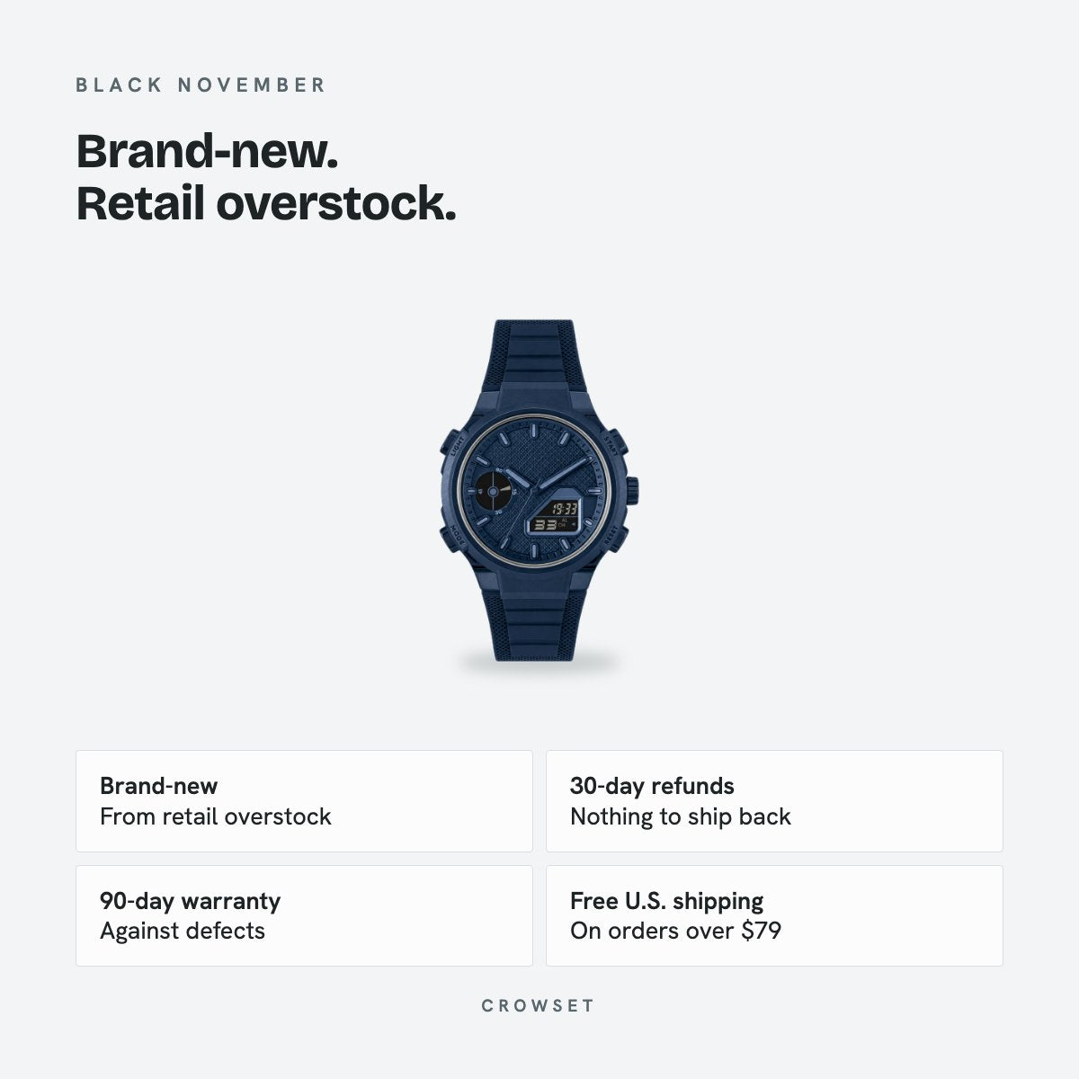 Men's 45mm Blue Dial Watch, Rubber Strap, details
