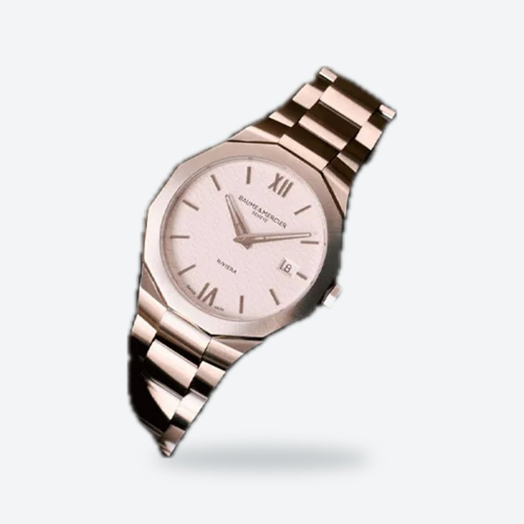 Men's 39mm White Dial Watch, Steel Bracelet, Style 2, view 5