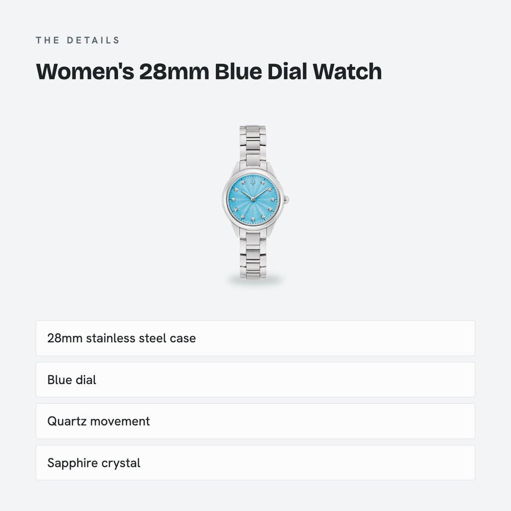 Women's 28mm Blue Dial Watch, details