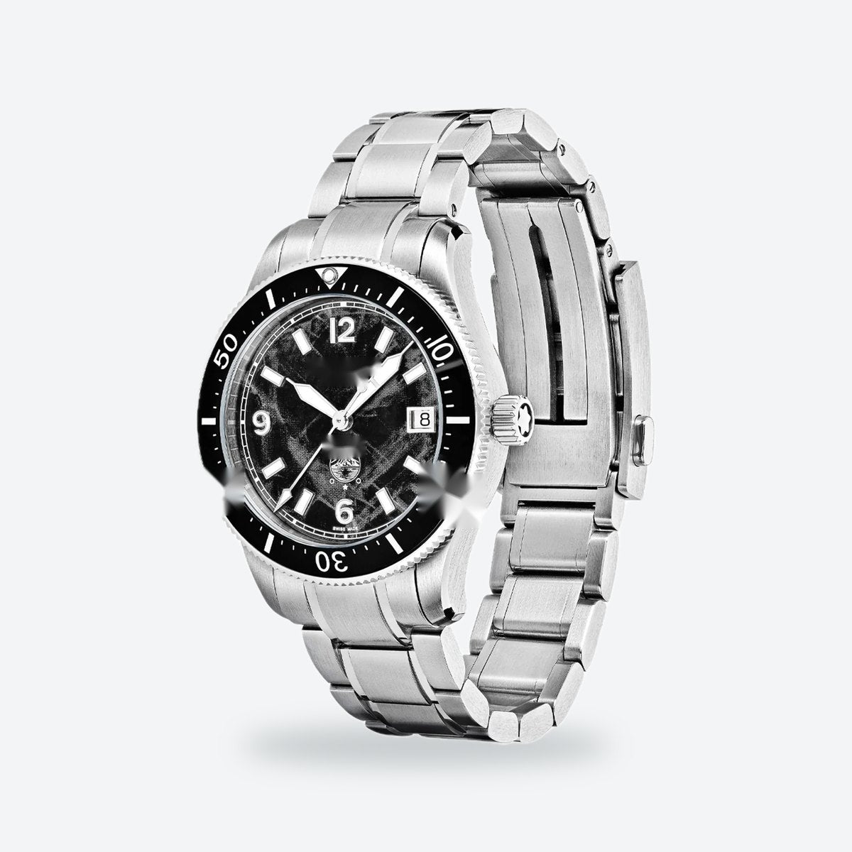Men's 38mm Black Dial Automatic Watch, Steel Bracelet, view 5