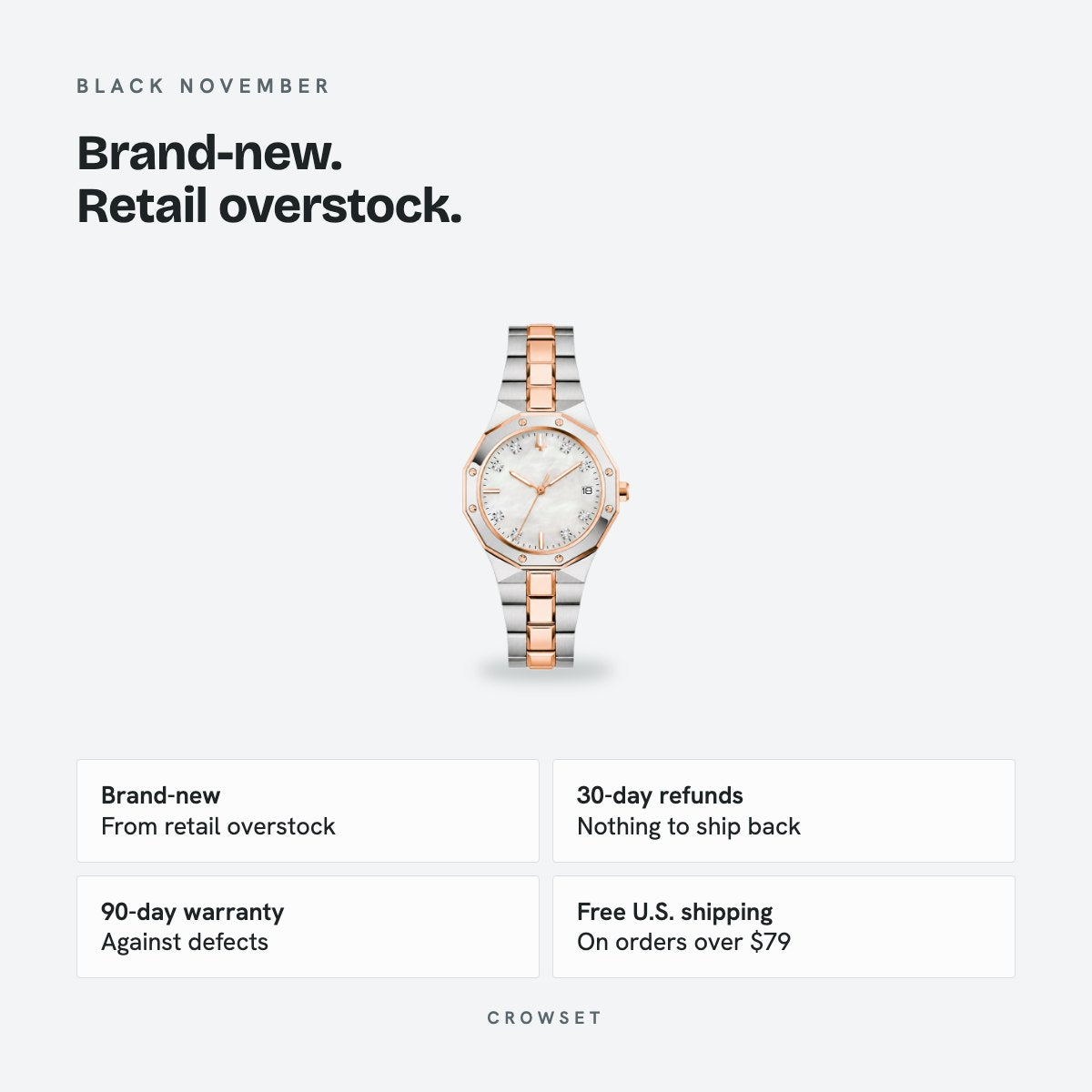 Women's 32mm White Dial Watch, Steel Bracelet, details