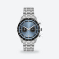 Men's 41mm Blue Dial Watch, Steel Bracelet, Style 3, Blue dial / Silver-tone