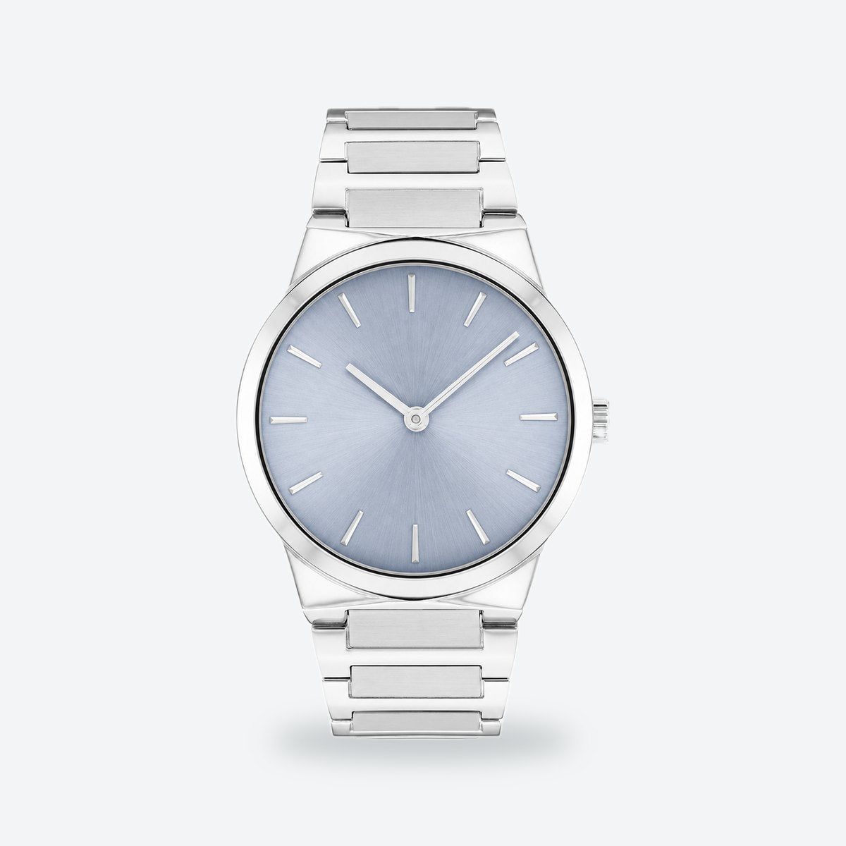Women's 36mm Silvery White Dial Watch, Blue dial / Silver-tone