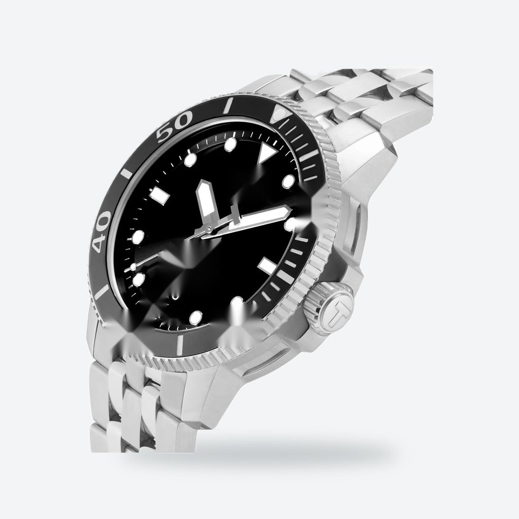 Men's 43mm Automatic Dive Watch, Ceramic Bezel, Black Dial, view 2