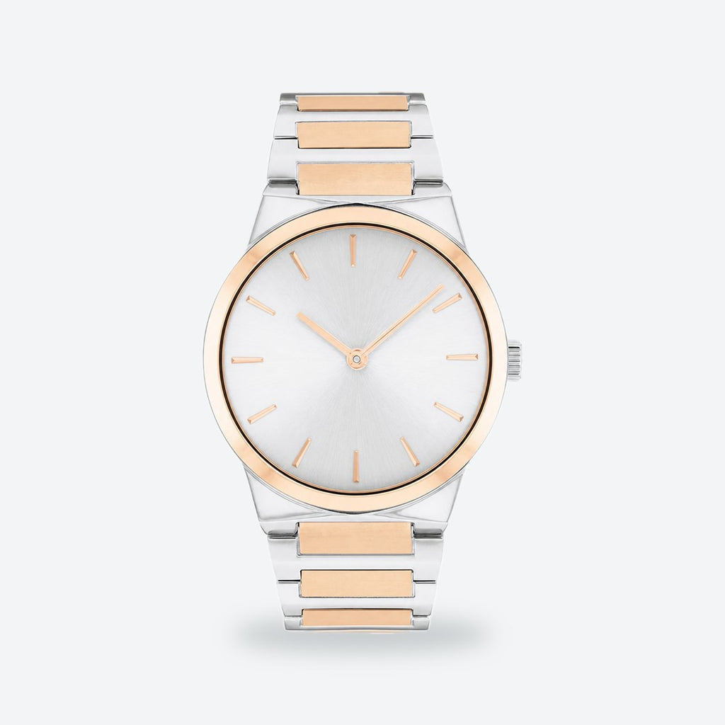Women's 36mm Silvery White Dial Watch, Silvery white dial / Two-tone