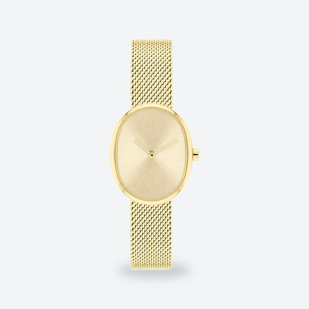 Women's 23mm Gold Dial Watch, Steel Bracelet, Style 2, Gold dial / Gold-tone