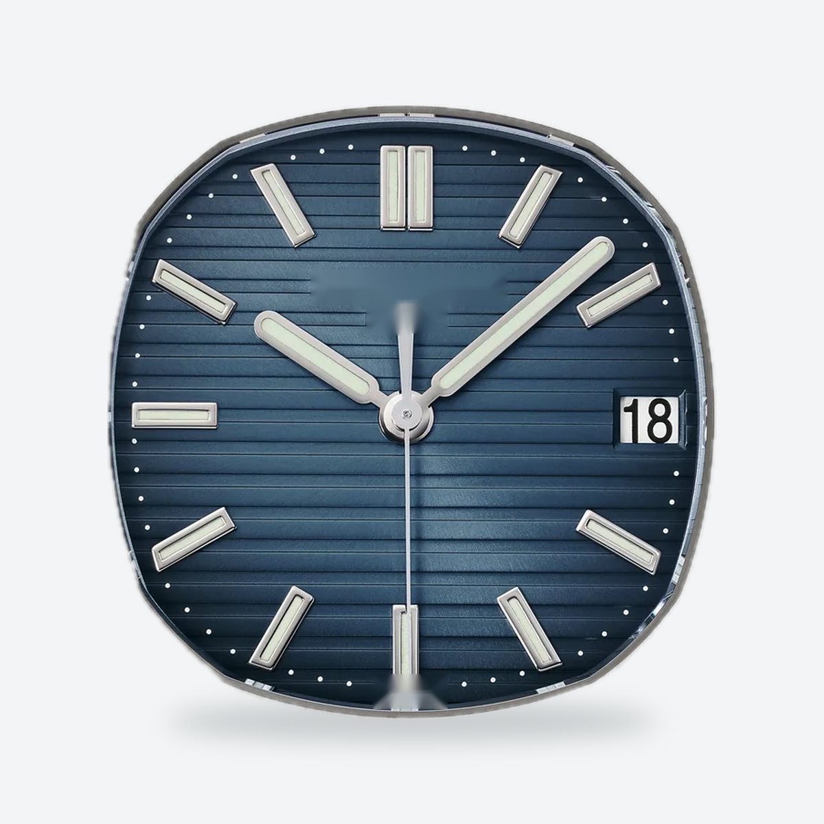 Men's 40mm Automatic Steel Watch, Integrated Bracelet, Black-blue Dial, view 5