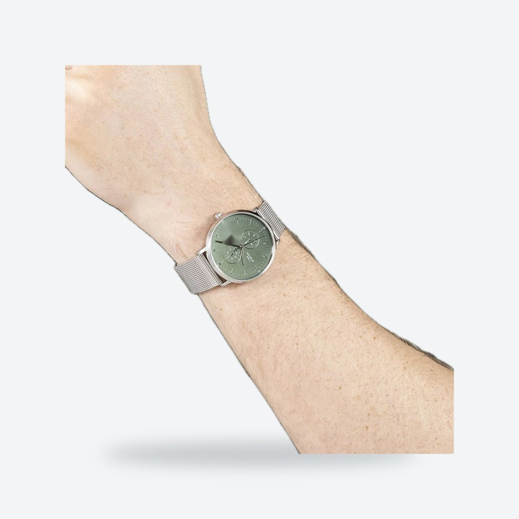 Men's 40mm Green Dial Watch, Steel Bracelet, view 2