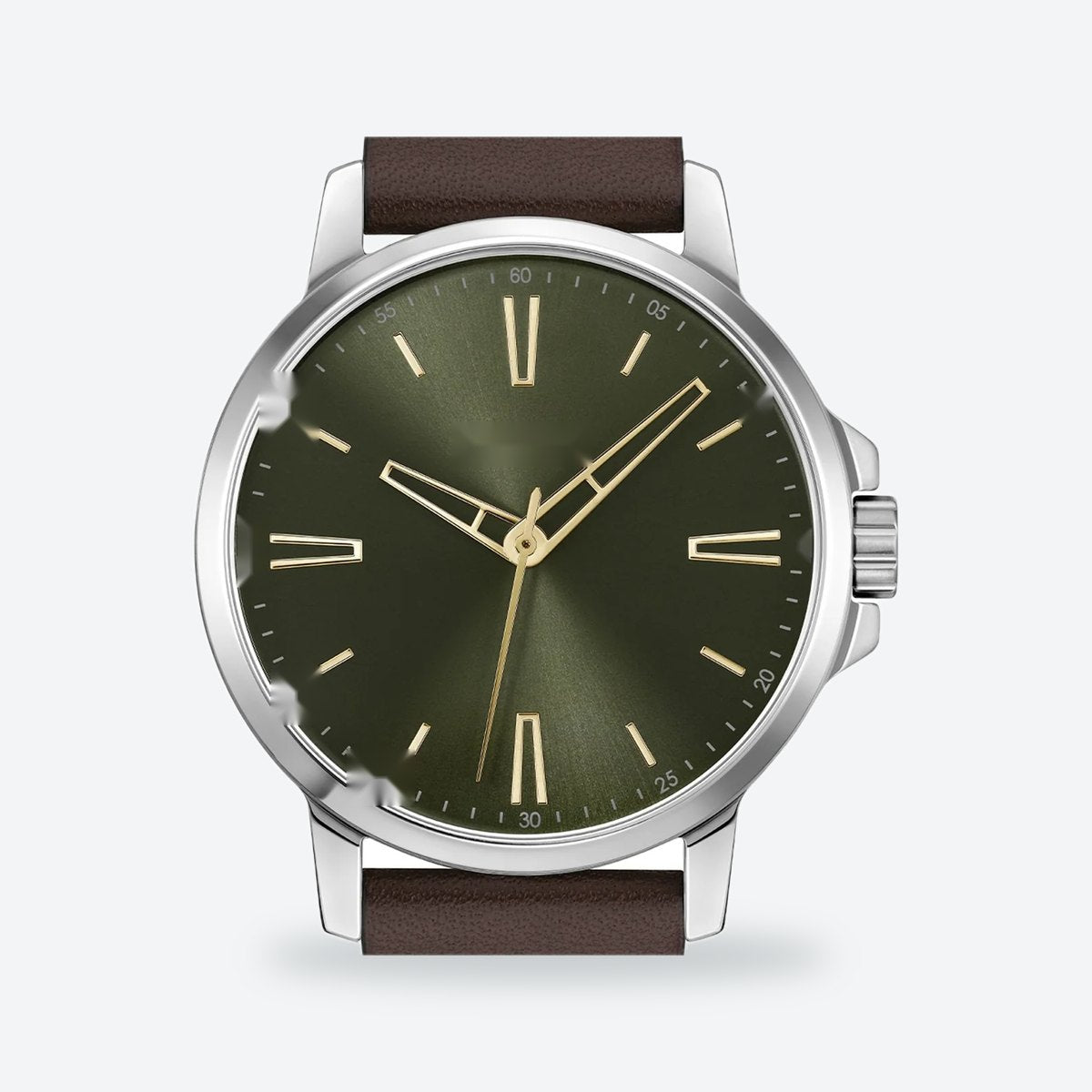 Men's 41mm Green Dial Watch, Leather Strap, view 3