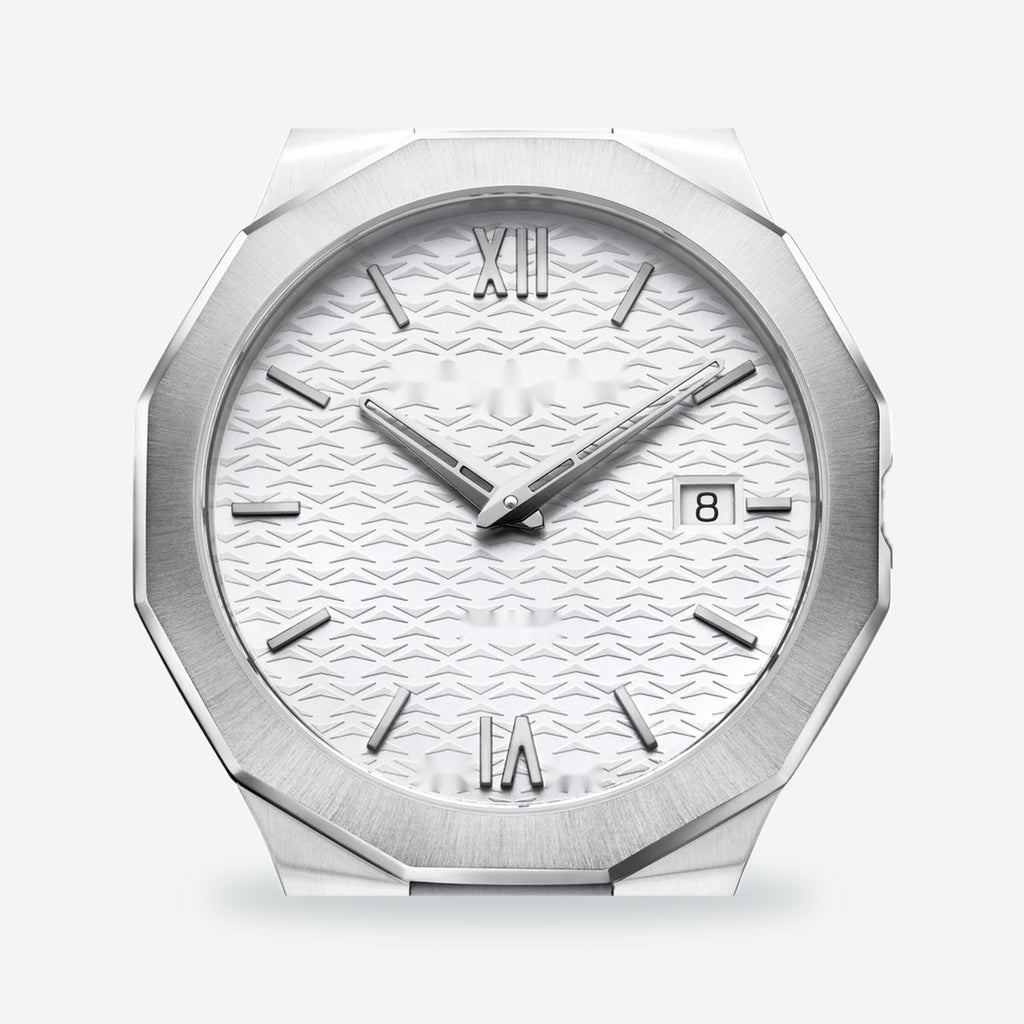 Men's 39mm White Dial Watch, Steel Bracelet, Style 2, view 2