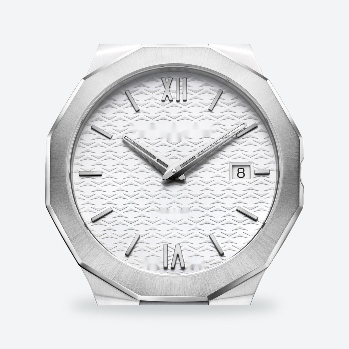 Men's 39mm White Dial Watch, Steel Bracelet, Style 2, view 2