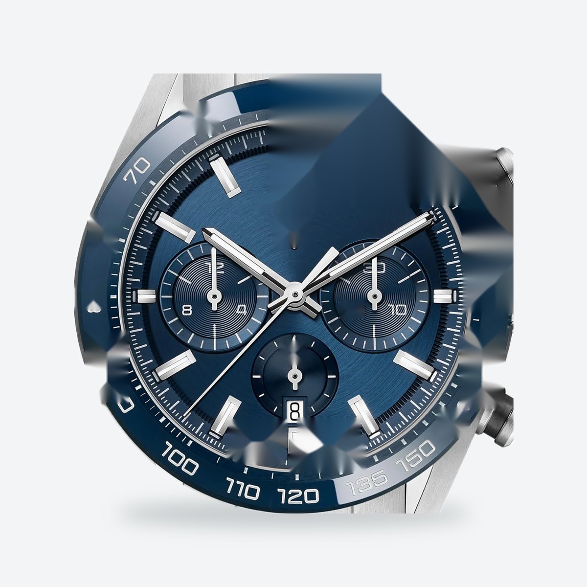 Men's 44mm Blue Dial Chronograph Watch, Steel Bracelet, Style 3, view 2