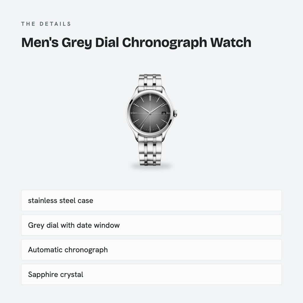 Men's Grey Dial Chronograph Watch, details