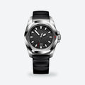 Men's 41mm Black Dial Watch, Rubber Strap, Black dial / Black