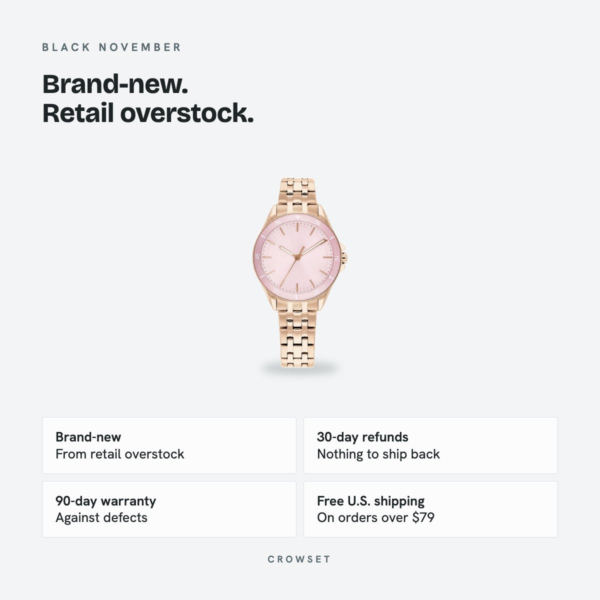 Women's 30mm Pink Dial Watch, Steel Bracelet, details