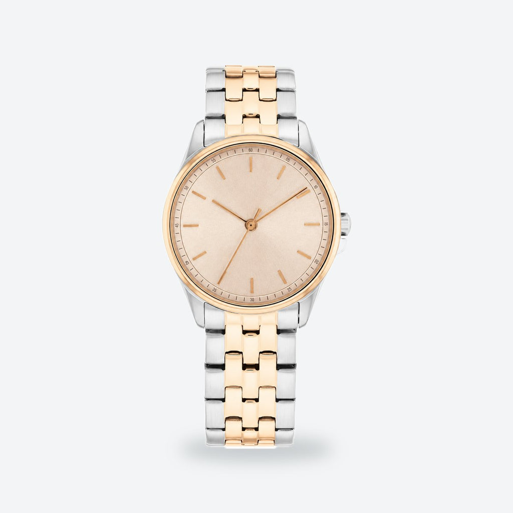 Women's 30mm Pink Dial Watch, Steel Bracelet, Rose gold dial / Two-tone