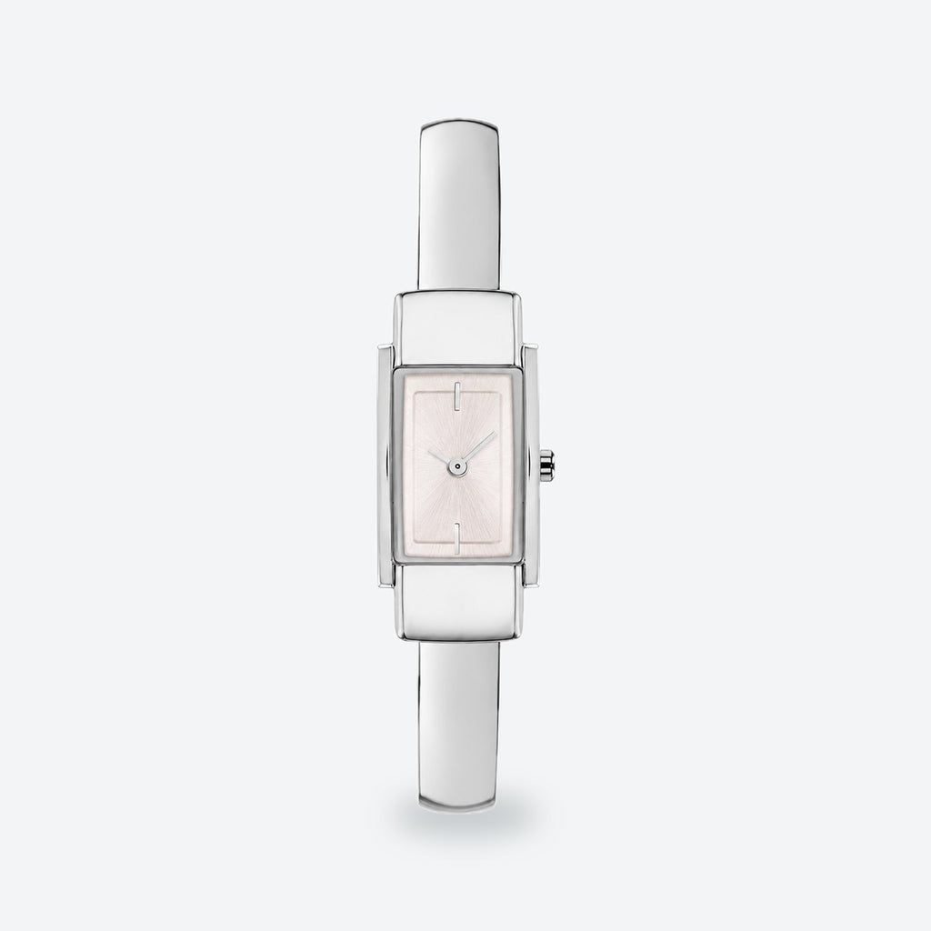 Women's 15mm Black Dial Watch, Pink dial / Silver-tone