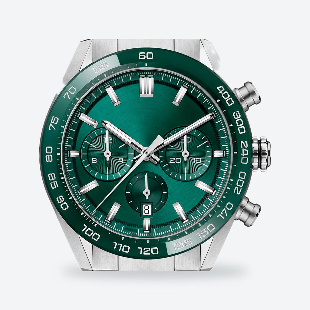 Men's 44mm Green Dial Chronograph Watch, view 2