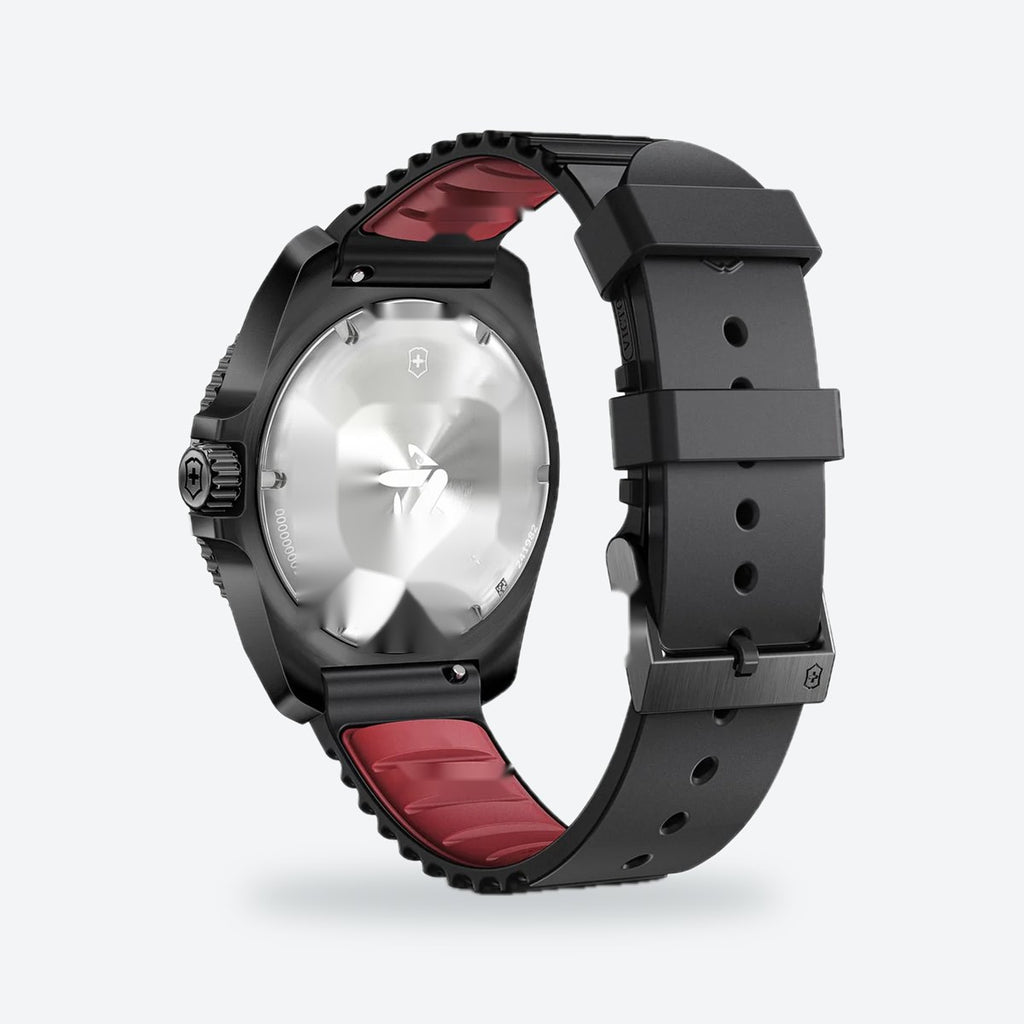 Men's 43mm Black Dial Watch, Rubber Strap, Style 2, view 4