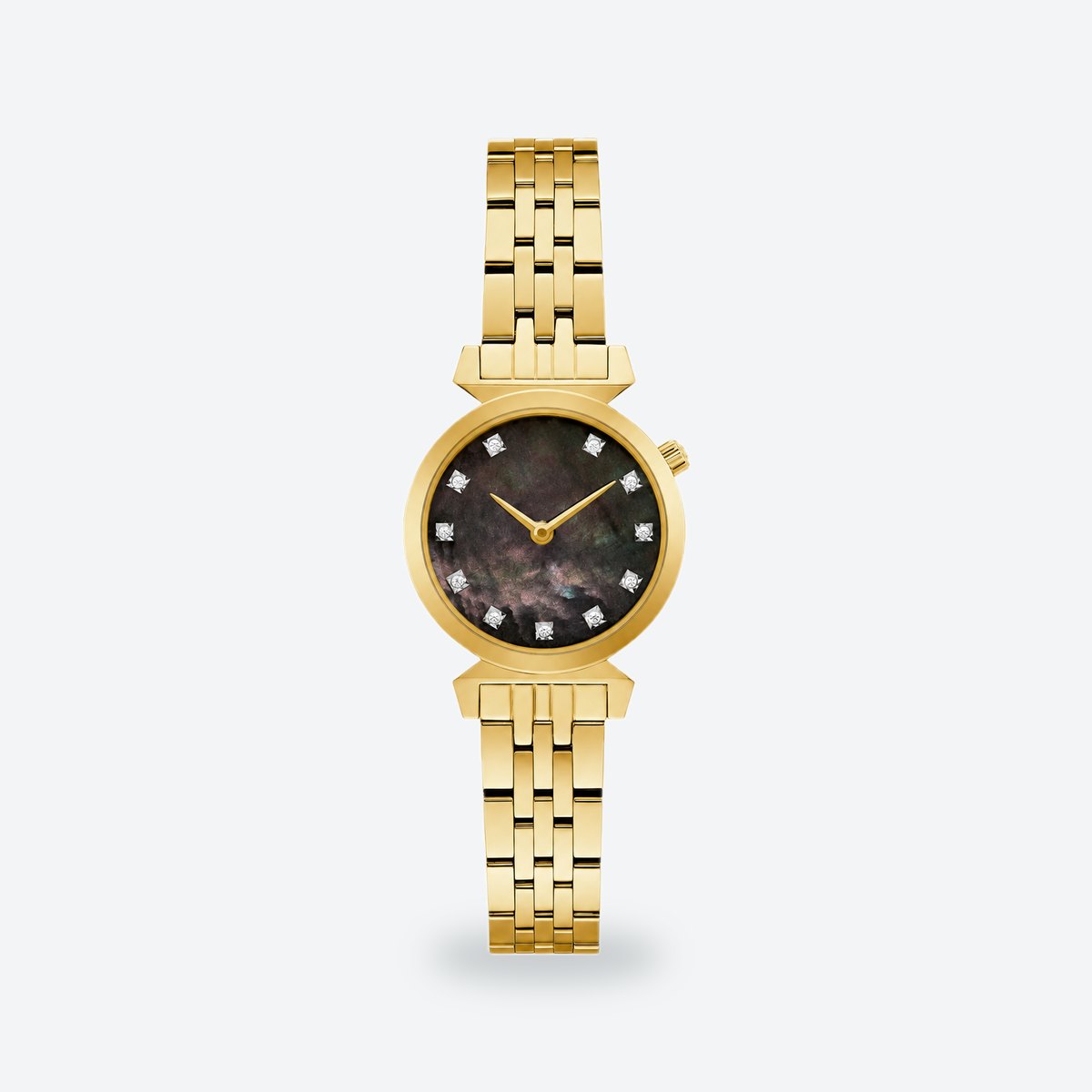 Women's 24mm Black Dial Watch, Black dial / Gold-tone