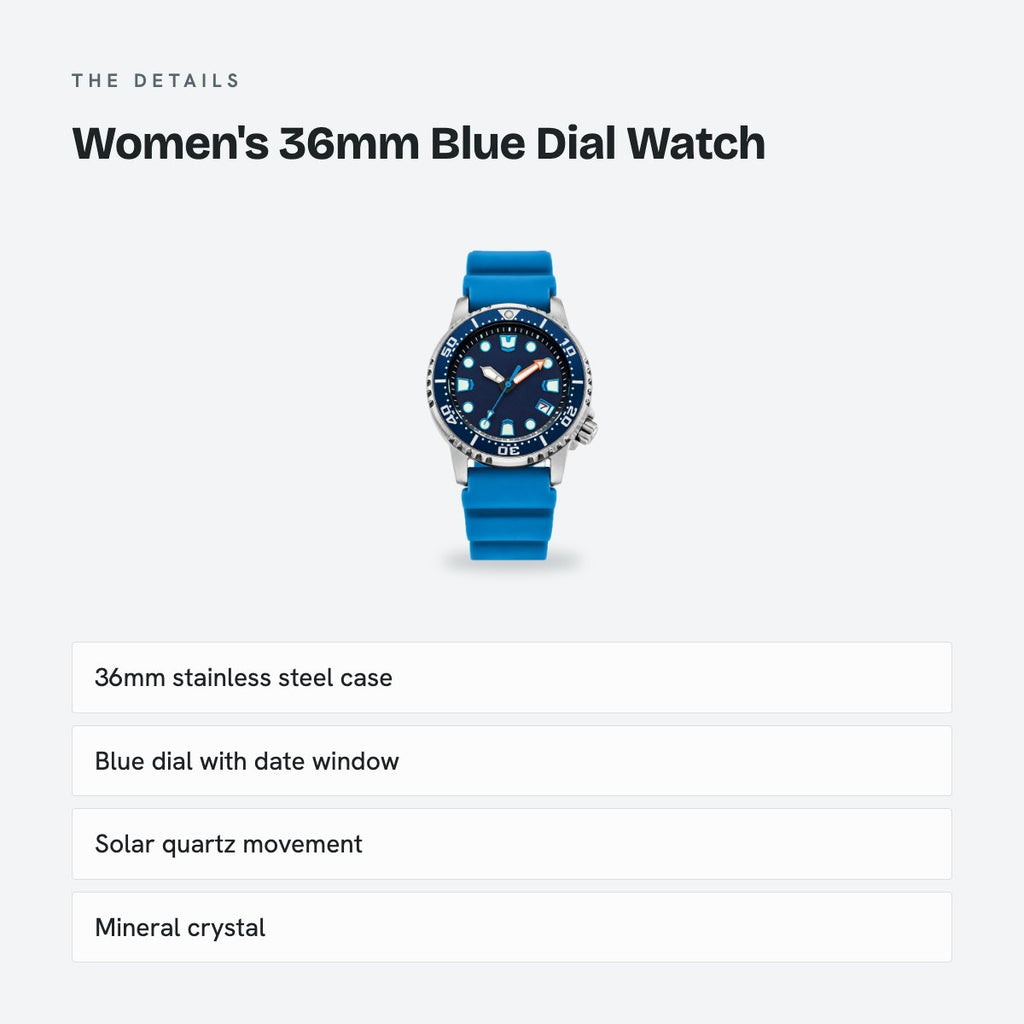 Women's 36mm Blue Dial Watch, details