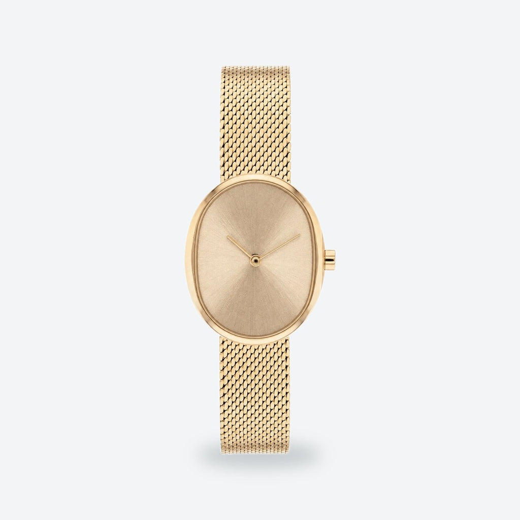 Women's 23mm Gold Dial Watch, Steel Bracelet, Style 2, Rose gold dial / Rose gold-tone