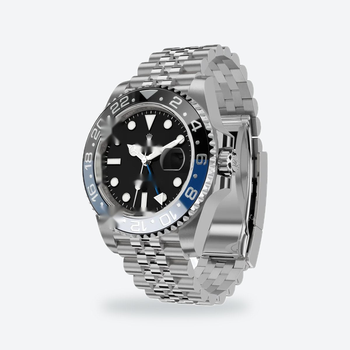 Men's 40mm Automatic GMT Watch, Two-Tone Bezel, Black Dial, view 2