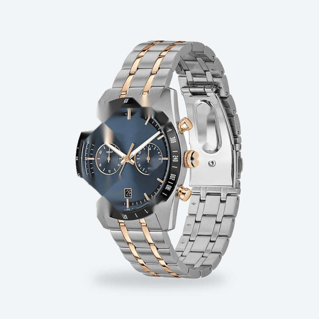 Men's 41mm Blue Dial Watch, Metal Bracelet, view 3
