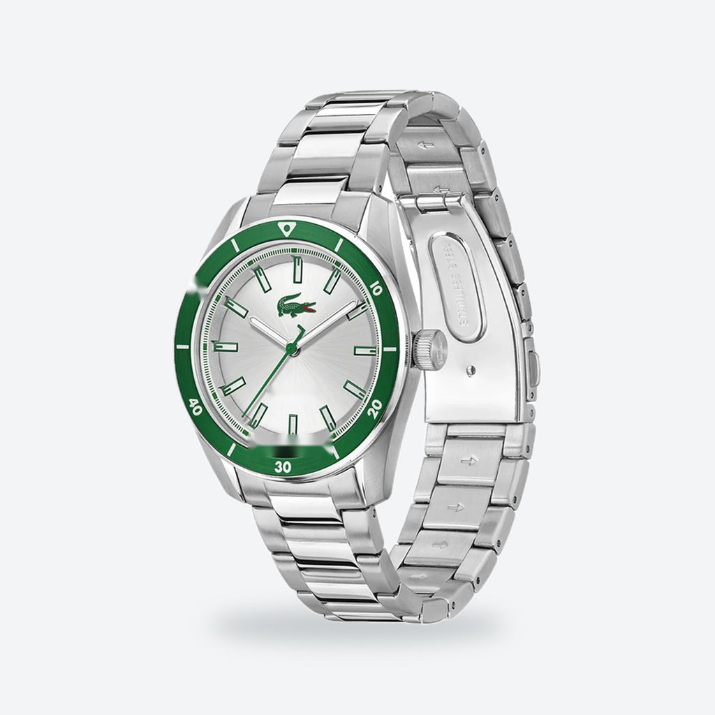 Men's 39mm White Dial Watch, Steel Bracelet, view 4