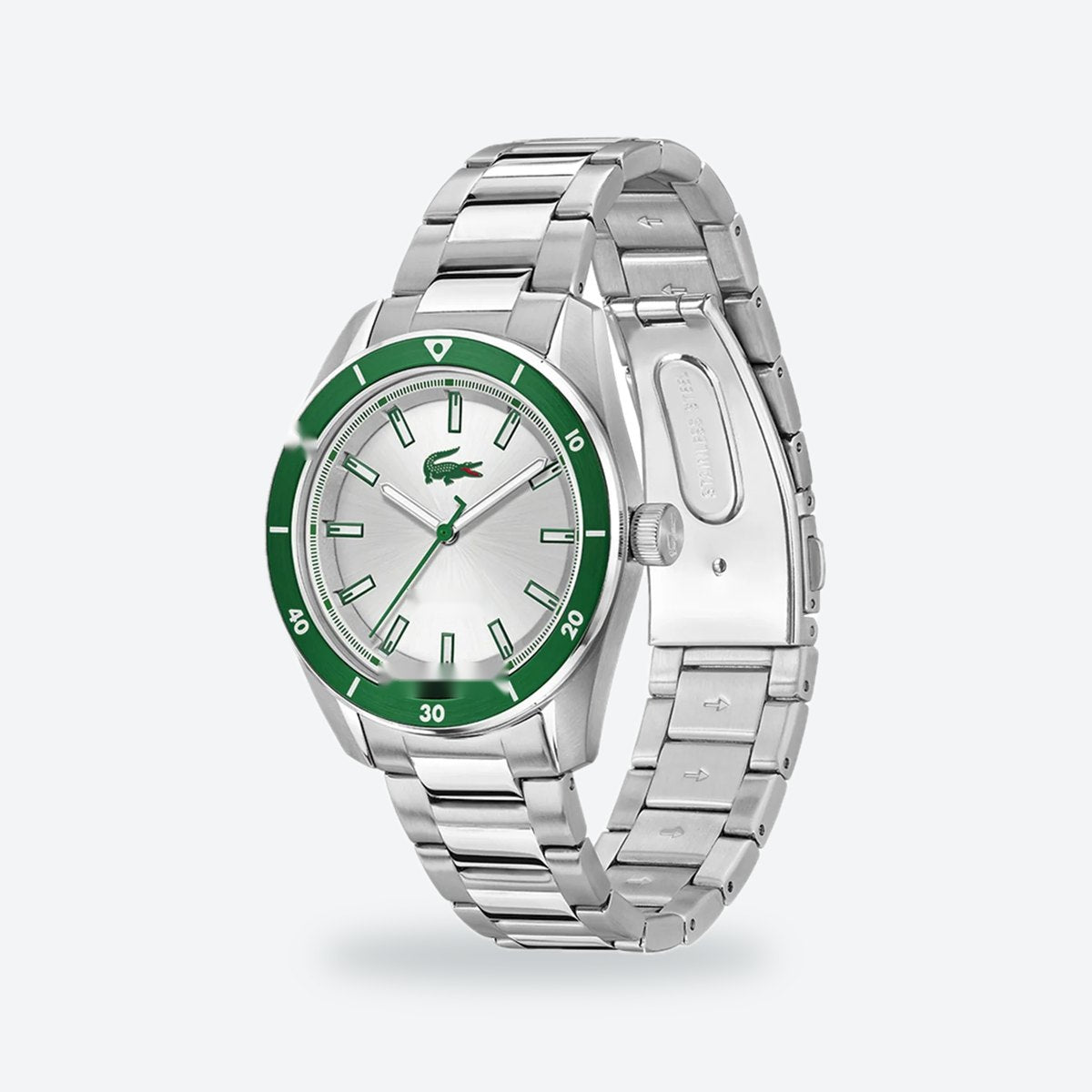 Men's 39mm White Dial Watch, Steel Bracelet, view 4