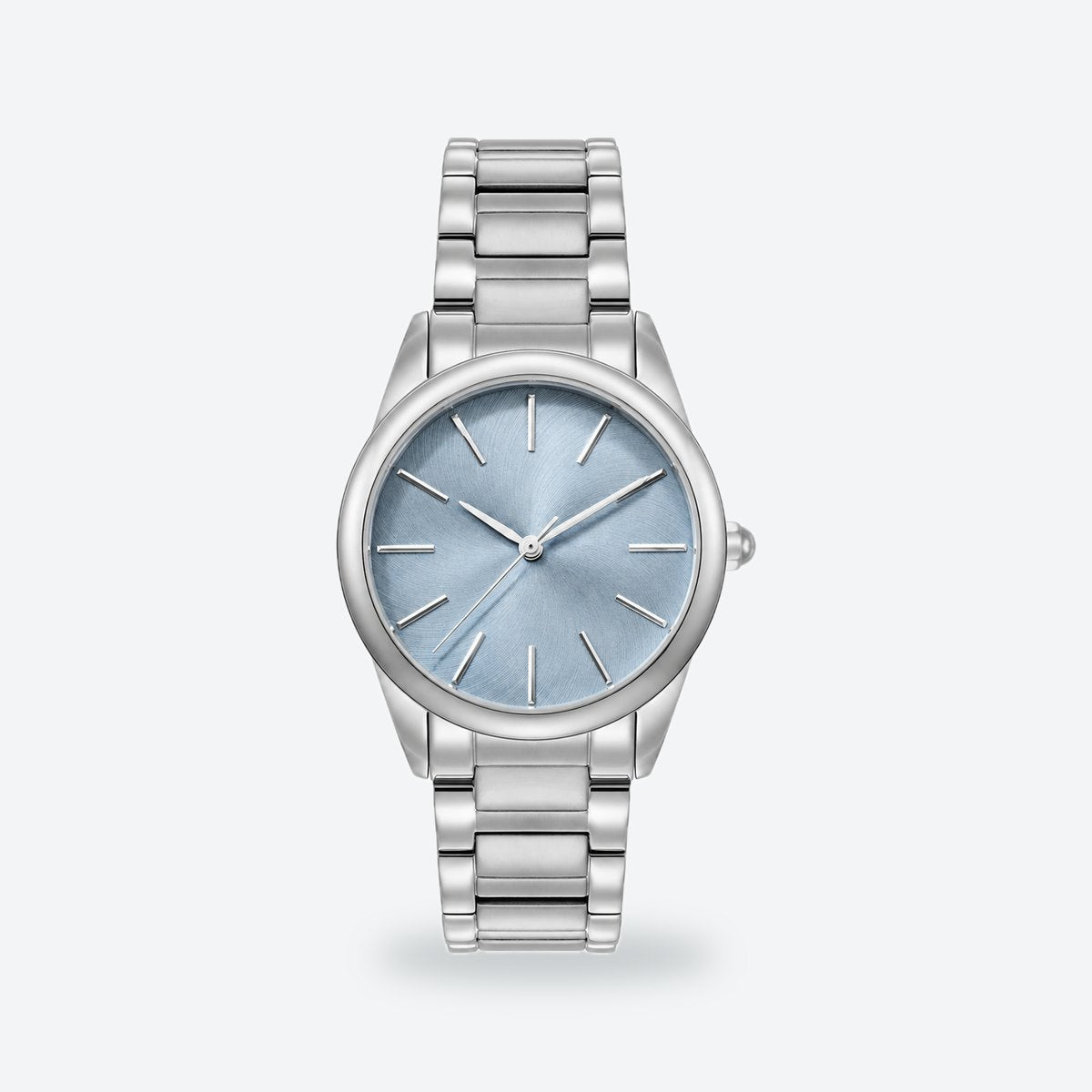 Women's 34mm Blue Dial Watch, Steel Bracelet, Blue dial / Silver-tone