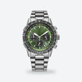 Men's 40mm Green Dial Watch, Steel Bracelet, Style 2, Green dial / Silver-tone
