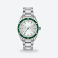 Men's 39mm White Dial Watch, Steel Bracelet, White dial / Silver-tone