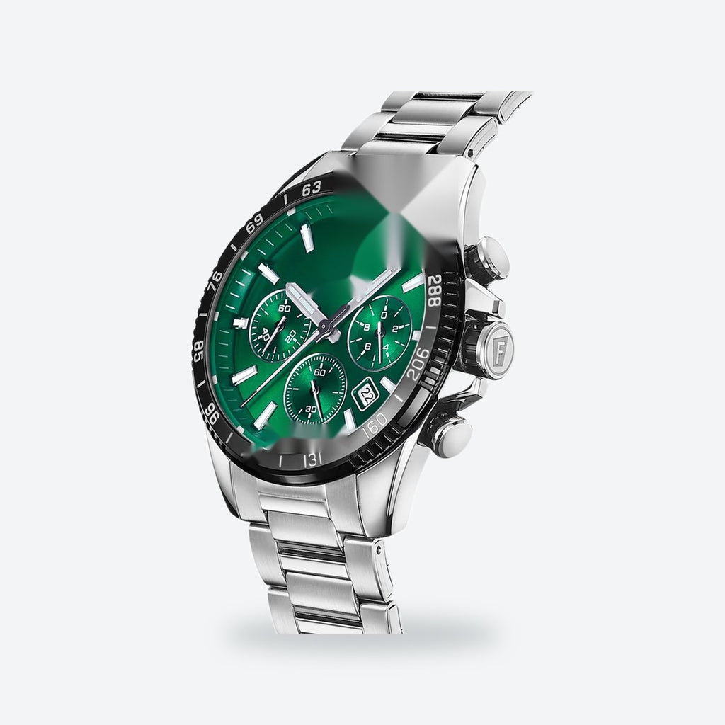 Men's 45mm Green Dial Chronograph Watch, view 3