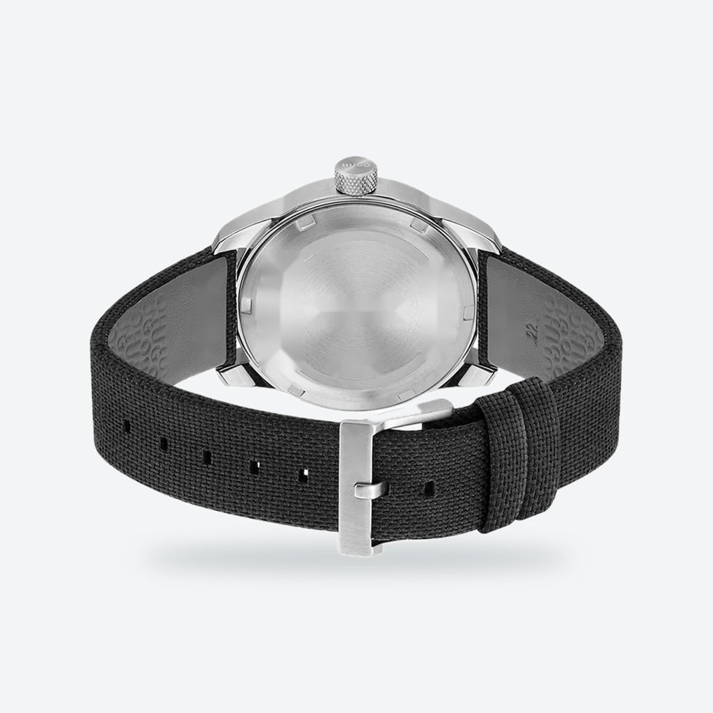 Men's 42mm Black Dial Watch, Nylon Strap, view 4