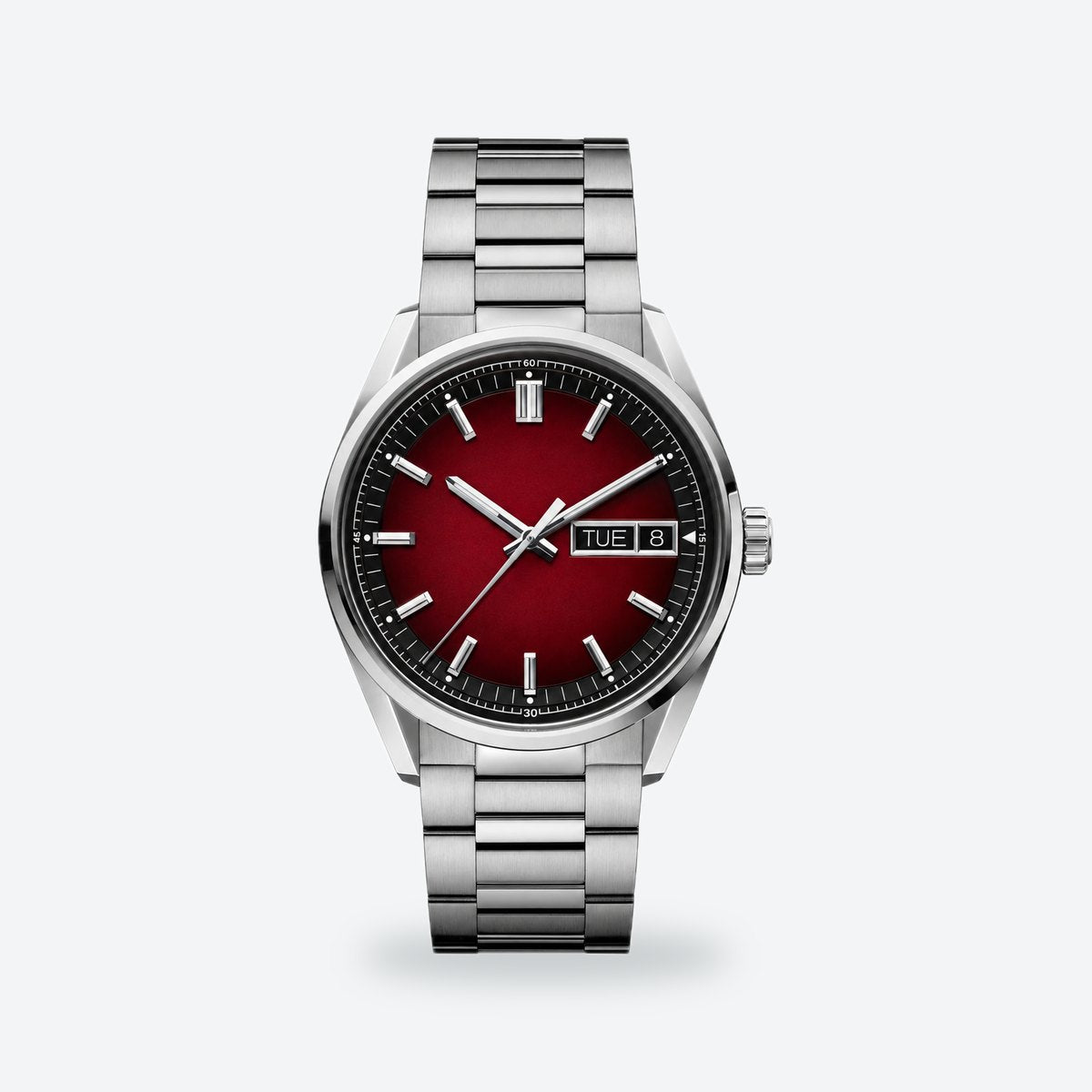 Men's 41mm Red Dial Automatic Watch, Red dial / Silver-tone